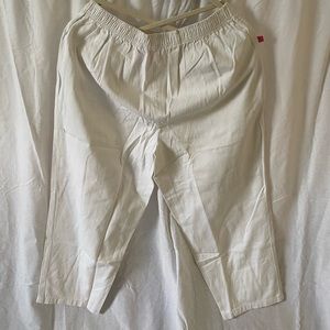 Woman Within Elastic Pants w Button | White | 20WP | NWOT